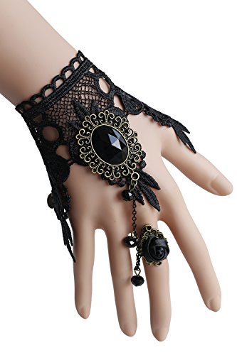 Eternity J. Elegant Vintage Princess Lace Gothic Victorian Lolita Ring Bracelet Costume Jewelry (Bracelet-1)
