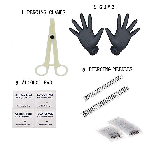 Jconly 20Pcs Professional Belly Piercing Kit 14G Belly Button Rings for Women Girls Navel Rings CZ Body Piercing, Belly Piercings