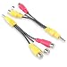 Conwork 2-Pack 3.5mm Stereo Male to 3 RCA Female Splitter Extension Cable for Audio Video AUX Port - 6 inch primary