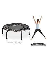 JumpSport Fitness 350 PRO Trampolín con rebote silencioso, elegido por profesionales, de excelente calidad y durabilidad. Incluye 4 videos musicales para entrenamiento [idioma español no garantizado].