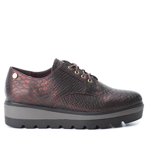 41JDUc0i9TL Zapato DE Mujer XTI Plano con Cierre DE Cordones INGLESES Burdeos Zapato DE Mujer XTI Plano con Cierre DE Cordones INGLESES Burdeos