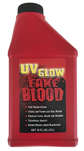 Pint of Blood; Halloween, UV Fake Vampire Blood; 16 Oz Glows under blacklight