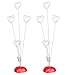 Yunko 2 Pcs Heart Based 4 Standing Heart Wire Holders Memo Clips Holder Photo Holder Stand Number Card Paper Note Desk Clip Reminder