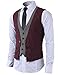 H2H Mens Fashion Business Suit Layered Four-button Tailored Vest With Chain Rings WINE US L/Asia XL (CMOV01)