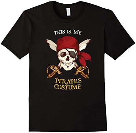 Men's This is my Pirates Costume Tshirt Funny Skull Pirate XL Black