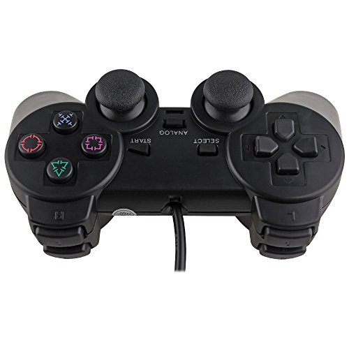 Wired Controller for PS2,Wetoph GD22 Dual Shock Gamepad for Playstation 2 Supports Dual Vibration Function(Third Party Product)-Black