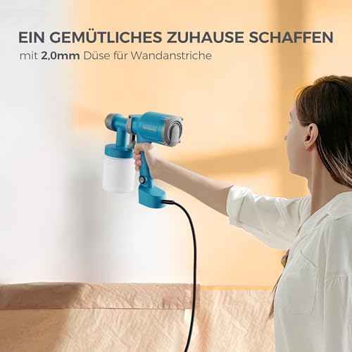 Elektrisches Farbsprühsystem, 600ml HVLP Lackierpistole mit Kabel