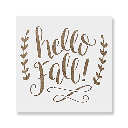 Hello Fall Stencil Template - Reusable Stencil with Multiple Sizes Available