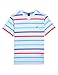 Nautica Boys' Jersey Multi Color Stripe V-Neck Tee Shirt