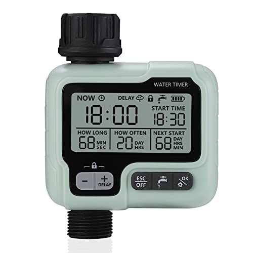 Johgee Garden Sprinkler Timer for Watering Garden Computer Watering IPX5 Automatic Water Timer Easy Control