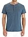 Mr.Zhang Men's Casual Slim Fit Short Sleeve Henley T-Shirts Cotton Shirts VG-Blue-US M