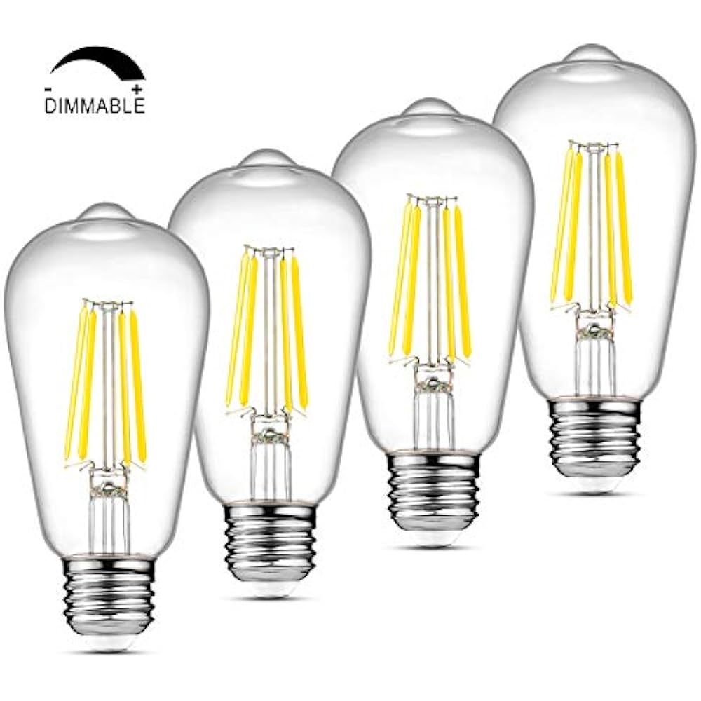 Dimmable Vintage LED Edison Bulbs, 6W, Equivalent 60W, Bright Daylight White E26 eBay