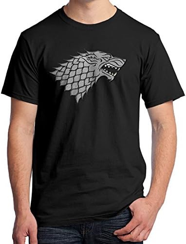 Game of Thrones Men's T-Shirt House Stark Dyer Wolf 3211 (4X-Large, Black)