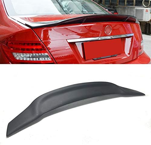 JUMBOMOTOR Matte Black Carbon Fiber Rear Trunk Spoiler Wing Lip Fit for 2008-2014 Mercedes W204 C200 C250 C63 AMG Sedan 4DR