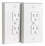 Ziz Home Universal Electric Outlet Cover - Self Closing Baby Proofing Kit - Tamper Proof Child Safety Wall Socket Plug - Durable ABS Plastic - Best House Protection Kit (2 Pack)
