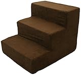 Best Pet Supplies ST200T-S Foam Pet Stairs/Steps, 3-Step, Dark Brown