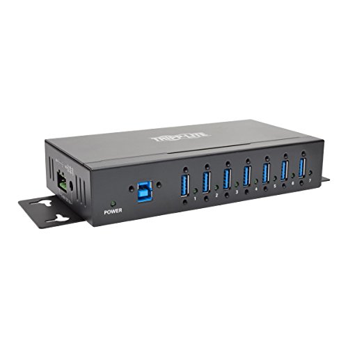 Tripp Lite 7-Port Industrial USB-A 3.0 SuperSpeed Hub with 15KV ESD Immunity, Metal Case, Mountable, USB Type-A (U360-007-IND)