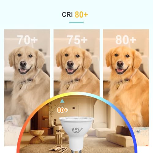 GY GU10 LED Bulb 4.9W 780lm Warm White 3000K Energy Saving LED Bulb,The New UK Energy Efficiency Class B Replaces 80W, 110°Beam Angle Non-Dimmable, 10 Pack