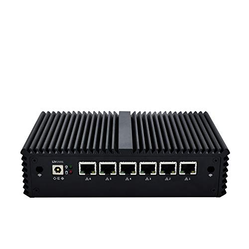 QOTOM-Q555G6 Mini PC 6 LAN Intel Core i5 7200U Pfsense Firewall Micro Computer Router Server Linux Ubuntu Barebone PC,Support AES NI