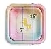 Praity Square Paper Unicorn Themed Plates Set: 16-Pack Waterproof Gold Foil Unicorn Party Supplies | Deluxe Party Plates from Thick Paper | Disposable Plates for Birthday, Kids' Party & More (7 Inch)