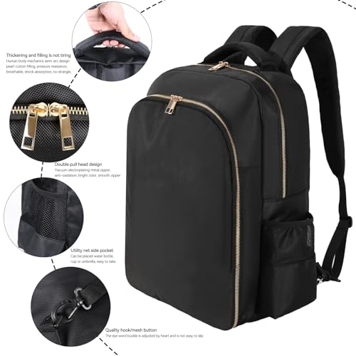 Barber Travel Backpack (Black, 17.7 x 12.6 x 7.5 inches), Air Cushion Design, Waterproof, High Capacity for Clippers and Supplies
