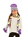 S.W.A.K Girls Knit Hat, Scarf And Gloves Set - Purple/Yellow Combo