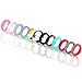 HOOPLE 12 Pack Silicone Wedding Rings for Women, Premium Grade Rubber Bands Wedding Band, Sports Gym Yoga Rubber Ring Comfortable Fit, Best Value Ring Pack Size 5-7 (Size 8)