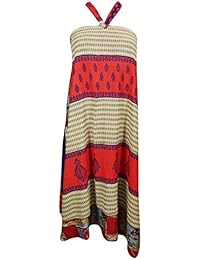 Mogul Womens Vintage Silk Sari Wrap Skirt Reversible Skirt Beach Dress