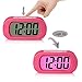 ZHPUAT Colorful Light Digital Alarm Clock with Snooze, Simple Setting, Progressive Alarm, Battery Operated, Shockproof, The Ideal Gift Clock for Kids & Convenient for Travel (Pink)