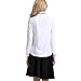 Women's Fashion Elegant Strip Blouses Turn Down Collar Shirt Tops Blouse (L) White
