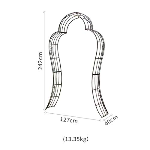 AAQQ Rosenbogen aus Metall, Kletterpflanzen Metallgitter, Stützbogenrosen, 127 cm X 40 cm X 242 cm, Geeignet für Orte… – Bild 8