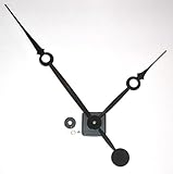 High Torque Clock Movement (Silent Sweep) Extended Shaft with 14 in. Long Balanced Black Fancy Sword Hands (No7)