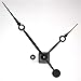 High Torque Clock Movement (Silent Sweep) Extended Shaft with 14 in. Long Balanced Black Fancy Sword Hands (No7)