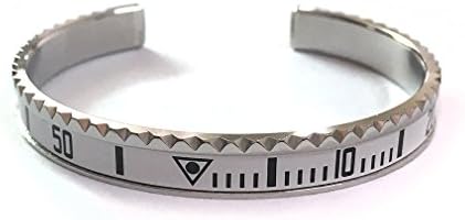 Fashion loft Marine Dial Steel Speedometer Bangle Inspired by Watch Bezel Submariner