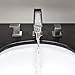 Waterfall Stainless Steel Two Handle Three Hole Widespread Bathroom Faucet, Brushed Nickel Bathroom Sink Faucet With Hoses