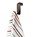 mDesign Metal Over Cabinet Door Kitchen Storage Hooks and Ring - Holds Dish Towels, Hand Towels, Pot Holders, Oven Mitts - Set of 3 - Bronze