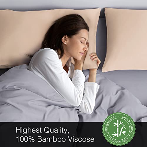 BEDELITE Cooling King Size Pillow Cases 2 Pack, 100 Bamboo Pillow
