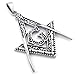 KONOV Mens Freemason Masonic Stainless Steel Pendant Necklace, Silver, 24