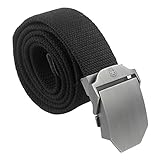 Kobwa(TM) Men's Military Style Slider Buckle Belt Canvas Belt with Keyring