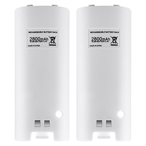 4 Rechargeable+Batteries+Nintendo+Remote+2800mAh+Remote+White