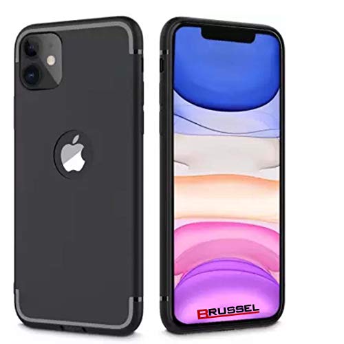 BRUSSEL iPhone 11 Back Cover Case with Logo Cut | Soft Flexible Silicon TPU Case (Black)