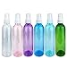 Beauticom 6 Piece 8 Oz Mixed Transparent Plastic Spray Bottle with Fine Mist Sprayer and Cap for Travel, Fragrances, Oils, Alcohol and Other Liquids