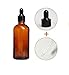 2 Pcs 100ml Empty Amber Glass Bottle with Glass Dropper for Essential Oil Formulas
