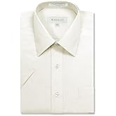 Marquis Men's Short Sleeve Dress Shirt, Cotton Blend Broadcloth, Classic Fit - Work, Events & Casual Wear