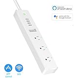 Smart Power Strip, WiFi Remote Control Surge Protector, Wireless Smart Outlet with 3 AC + 4 USB Ports(90-264V/15A), No Hub Required, Compatible with Alexa and Google Home Mini, Idle for Home &amp; Office
