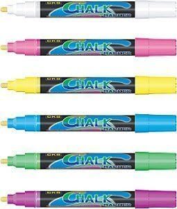 Pack Of 6 Assorted Colours Fluorescent Window Marker Pens