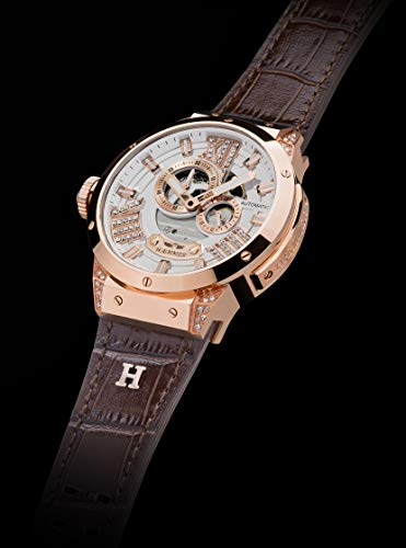 HMMER-Damen-Armbanduhr-Analog-Automatik-mit-Kalbslederarmband-GL-400