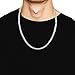 JINGRAYS 3mm Curb Chain Necklace for Men Biker Punk Style, Male Stainless Steel Chain Link, 22 inches -Silver