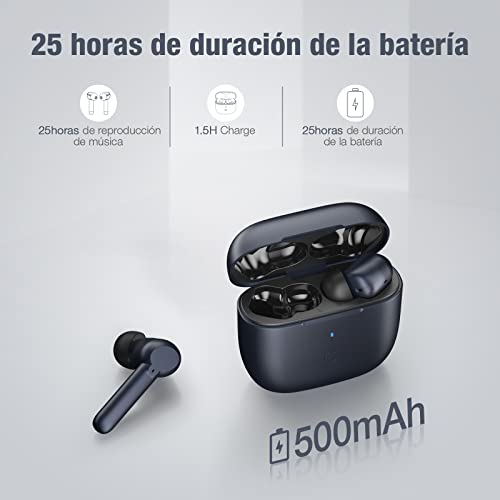 Auriculares Bluetooth Active Noise Cancelling, Auriculares inalámbricos con micrófono, Bluetooth 5.1 con reducción de Ruido ANC, IPX7, Toque Inteligente, 25 Horas de Funcionamiento