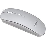 FENIFOX Bluetooth Mouse, Mobile Optical Wireless Mice with Rechargeable Silent and Quiet Click Ultra-thin Portable for Laptop,Mac,iMac,Macbook Android Tablet,PC Adjustable DPI 800/1200/1600 (Silver)